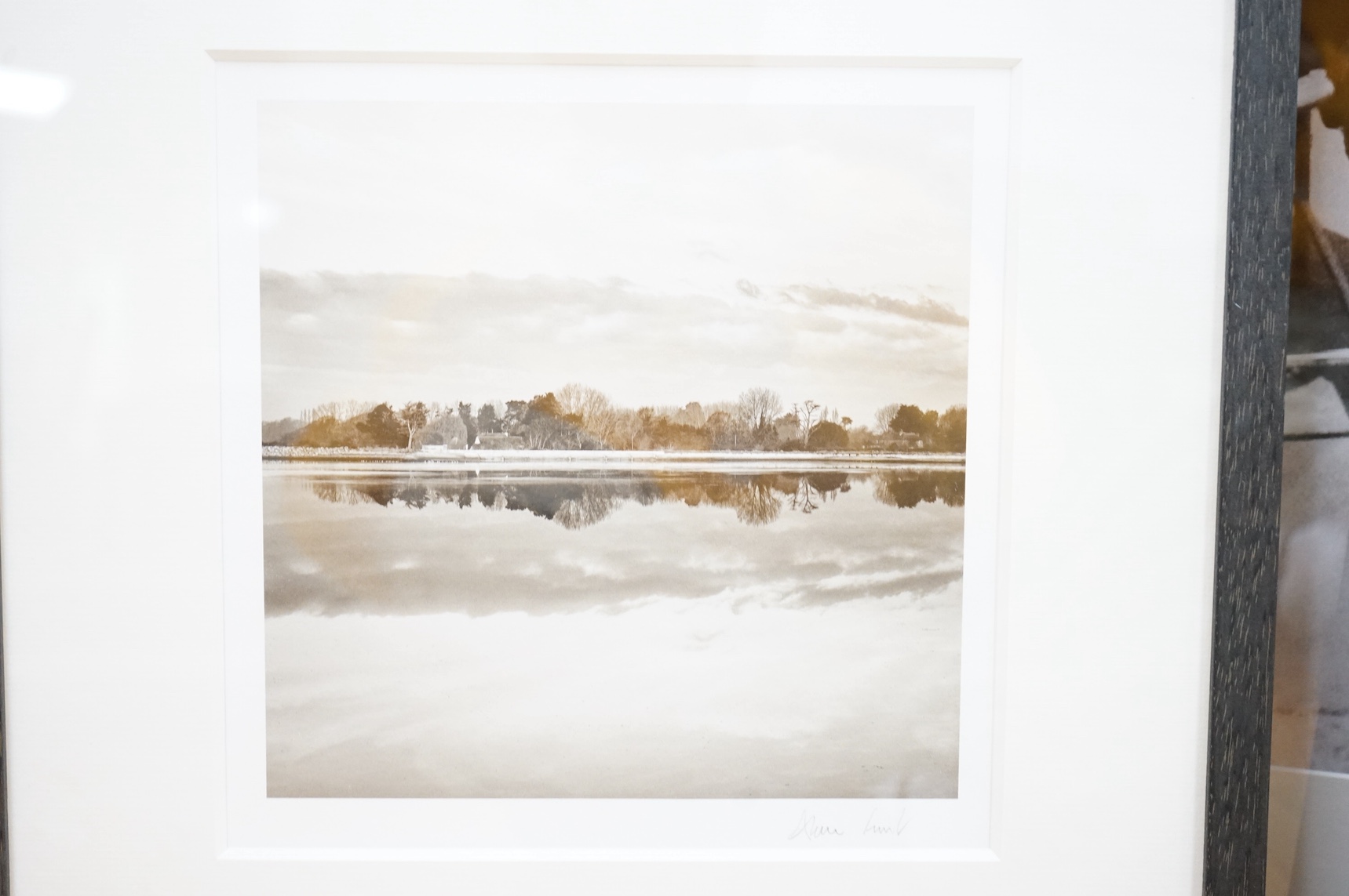 Four black and white photographic prints to include: Felicity Lock, ‘Public Housing’, Alan Frost, ‘By the Water’ and a Portrait of Dora Maar, largest 49 x 39cm. Condition - good